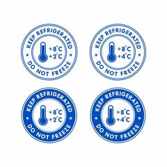 keep refrigerated - do not freeze logo template illustration - obrazy, fototapety, plakaty