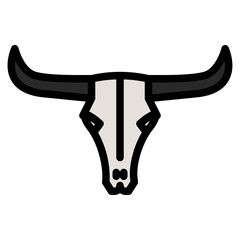 bull skull line icon