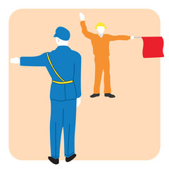 traffic officer and construction traffic control