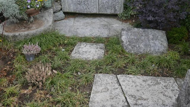 Hermann Hesse Grave, worldwide famous German writer and poet who won the Nobel prize for literature in 1946