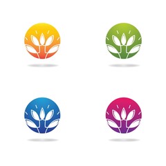 Tree leaf vector logo icon set