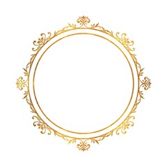 ゴールドのクラシカルな円形フレーム