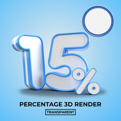 3D 15 percentage for discount sale element blue color