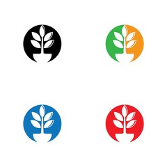 Tree leaf vector logo icon set