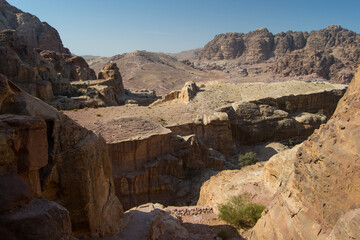 Scenic view of the historical Petra city in Jordan