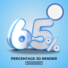 3D 65 percentage for discount sale element blue color