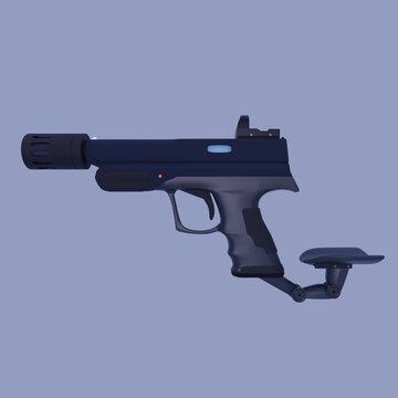 BlasterGun_02 - Police Edition. This type of blaster is used by police officers in the city for precision and accuracy of combat. Render