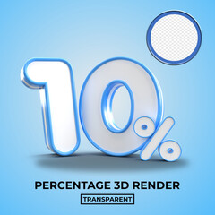 3D 10 percentage for discount sale element blue color