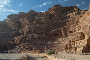Scenic view of the historical Petra city in Jordan