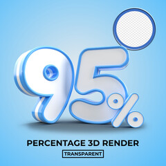 3D 95 percentage for discount sale element blue color