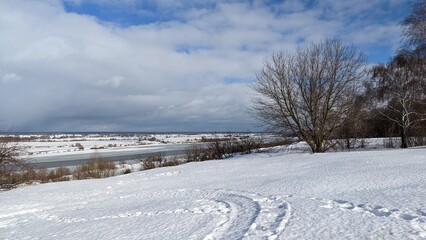 winter landscape with snow