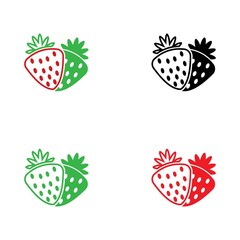 Strawberry logo icon set
