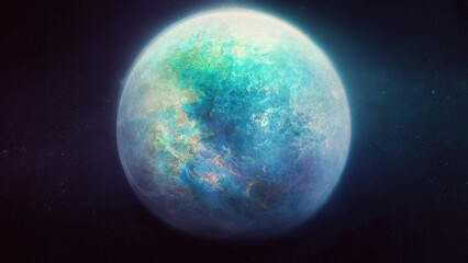 Obraz na płótnie Canvas Blue planet in space.