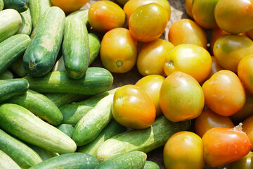 Fresh vegetables at a traditional market in Indonesia