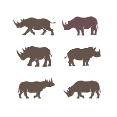 rhinoceros silhouette vector collection