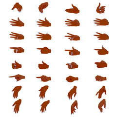 A set of hands and palms in different movements to create your own  animation.