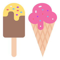 Ice cream flat icon. Can be used for digital product, presentation, print design and more.