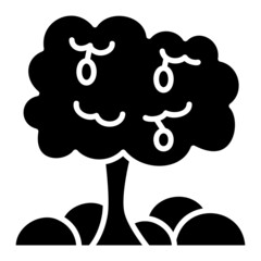 Fruit tree glyph icon. Can be used for digital product, presentation, print design and more.