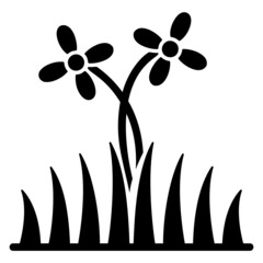 Grass glyph icon. Can be used for digital product, presentation, print design and more.