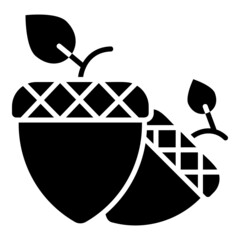 Acorn glyph icon. Can be used for digital product, presentation, print design and more.