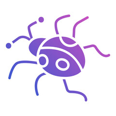 Ladybug flat gradient icon. Can be used for digital product, presentation, print design and more.