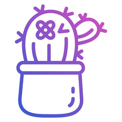 Cactus line gradient icon. Can be used for digital product, presentation, print design and more.