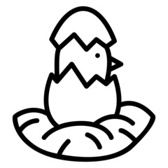 Chicks Hatch line icon. Can be used for digital product, presentation, print design and more.