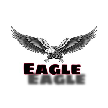 "eagle"  lettering text with eagle's icon or logo