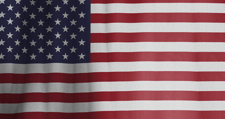 United States national flag waving in the wind close up