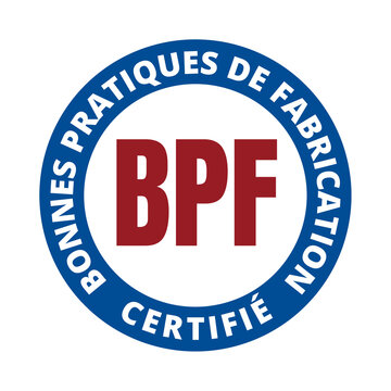 Symbole BPF bonnes pratiques de fabrication certifi&eacute;