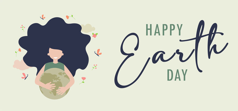 Earth day and World environment day concept.Save the world banner background template vector illustration