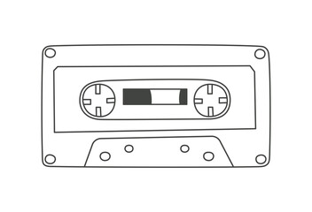 Fototapeta premium Retro audio cassette isolated on white