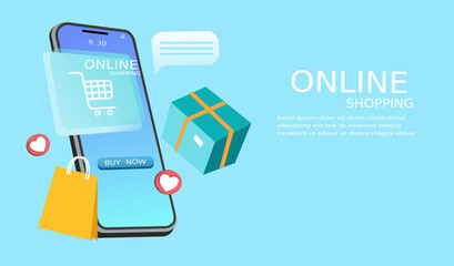 Shopping online on smart phone concept..