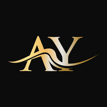 Letter AY Logo Design. Initial AY Logotype Template. AY Monogram Business And Company Logo