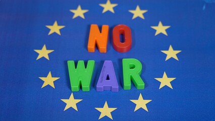 Europe - Beginning of war between Russia and Ukraine - America, Europe and NATO fear the Third World War in Europe - no war logo 