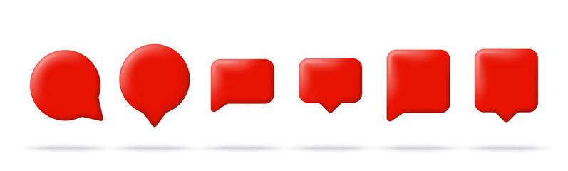 3d vector speech bubbles for text, messages, dialog. 3d chat icon set.