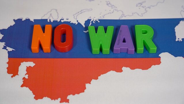 Europe - Beginning of war between Russia and Ukraine - America, Europe and NATO fear the Third World War in Europe - no war logo 