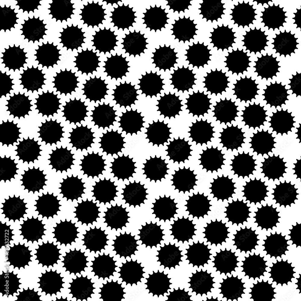 Poster Black blots of coverage are distributed over a white canvas. Vector.