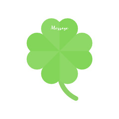 message の文字と手描きの幸運の印クローバー - 葉っぱの形のかわいい背景・st. patrick's day のイメージ素材