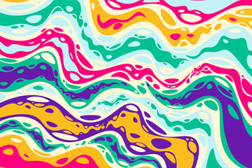 Abstract colorful psychedelic groovy background. Vector illustration.