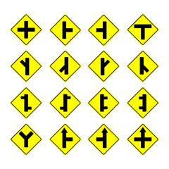 one set traffic sign collection vector ilustration