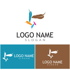 Feathers Logo Template vector symbol nature