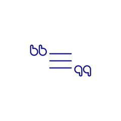 Blog quote chat line icon. Speech forum quotation