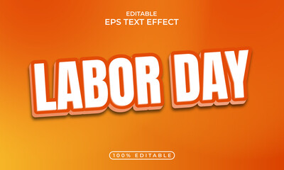 colorful labor day editable text effect  concept.
