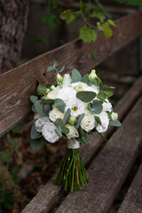 Wedding bouquet of white flowers. Wedding day