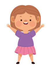 happy little girl celebrating