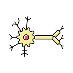 biological model neural network color icon vector illustration