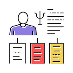 worker different traits color icon vector illustration