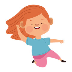 happy little redhead girl