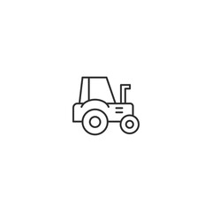 Tractor agriculture farmer machine line icon. Farm truck agronome transport